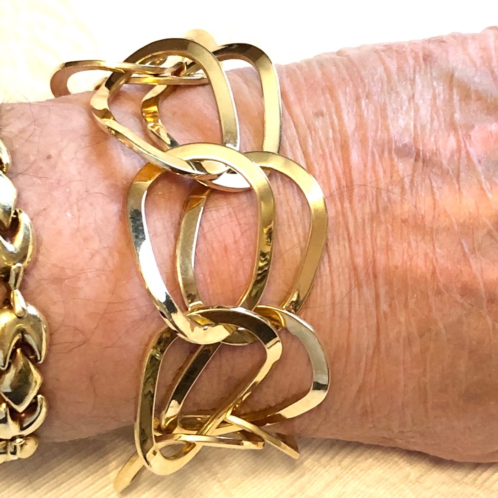 18k yellow gold big links bracelet 24 grams